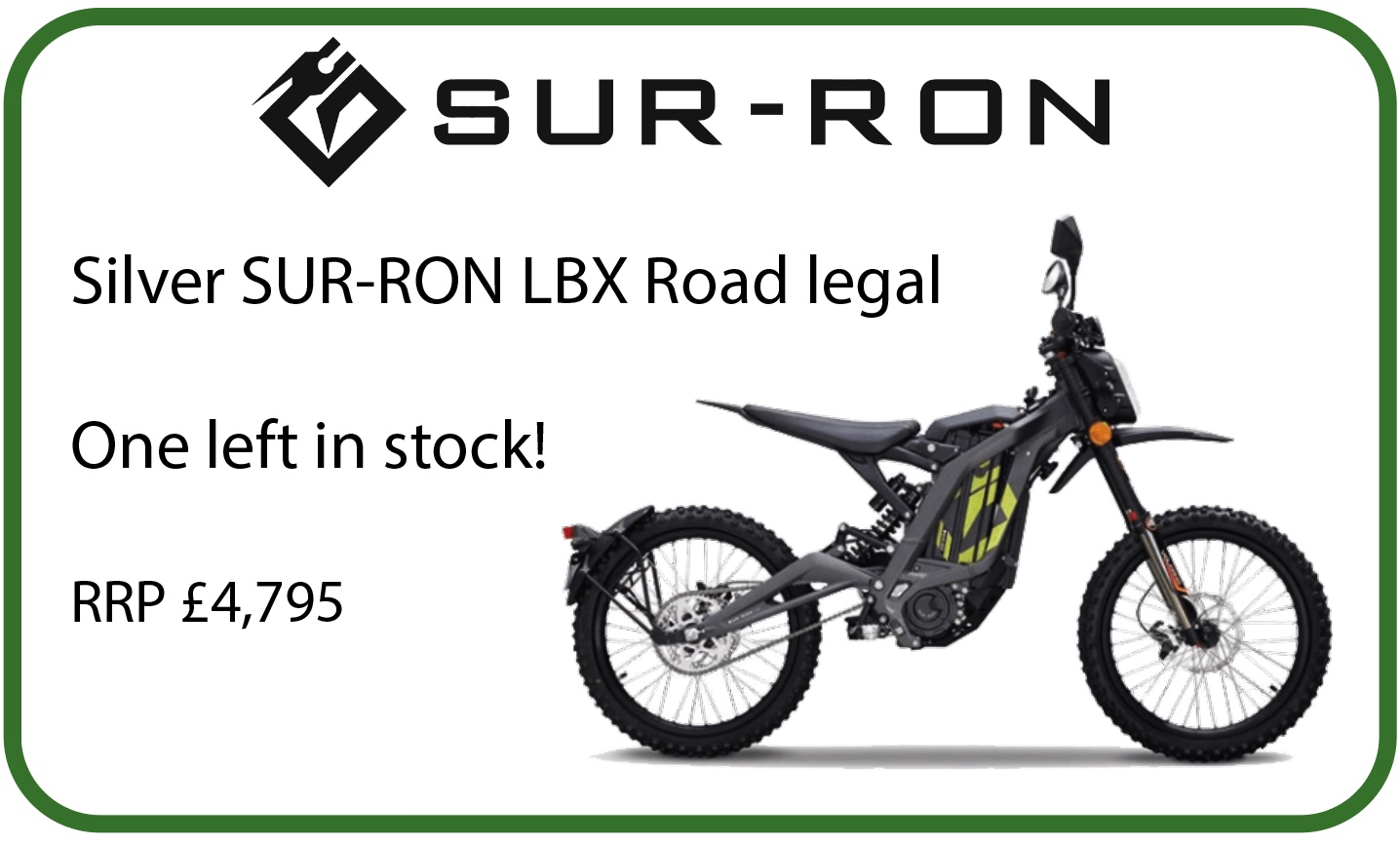 Silver SUR-RON LBX Road Legal 1 left