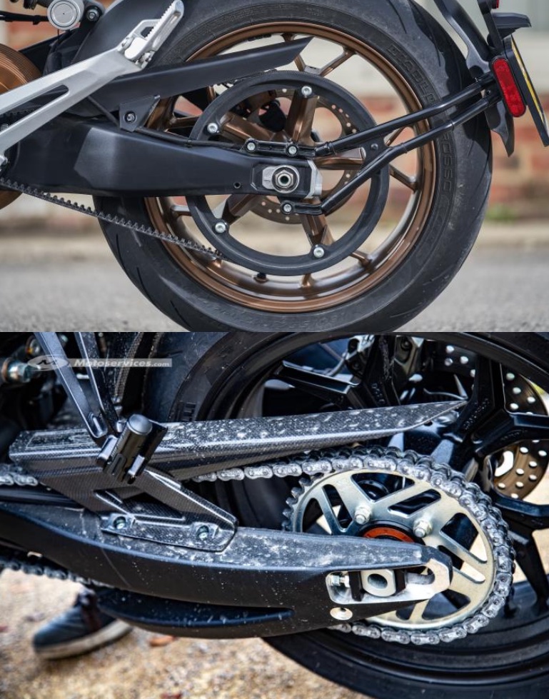 rear wheel chain on electric motorbike